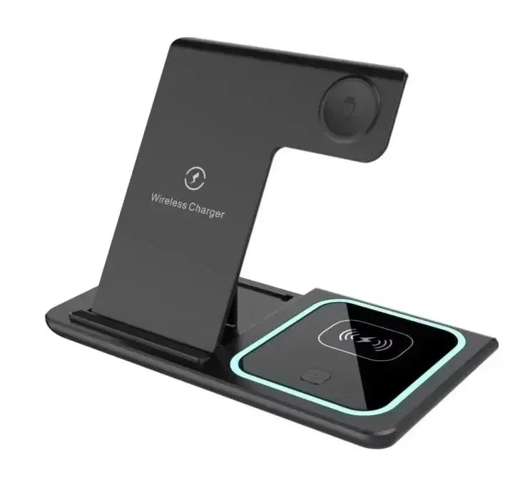3 in 1 Wireless Charger Stand Pad Foldable Fast Charging Station Dock For iPhone 17 16 15 14 13 12 11 X 8 Apple Watch Airpods