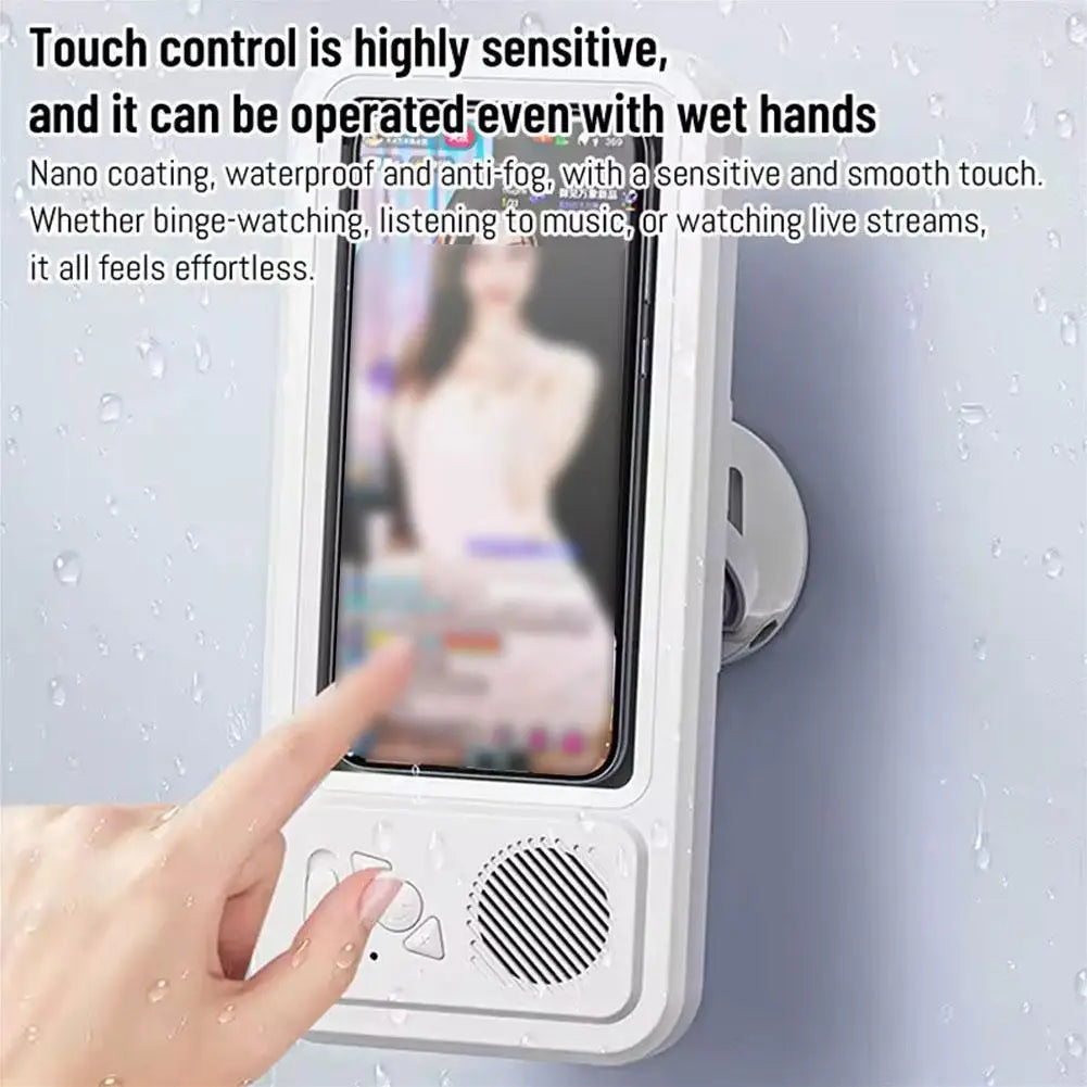 Z07 Waterproof Bluetooth Speaker Wall Mount Phone Holder For Shower Touchscreen Bathroom Box For Watching Videos