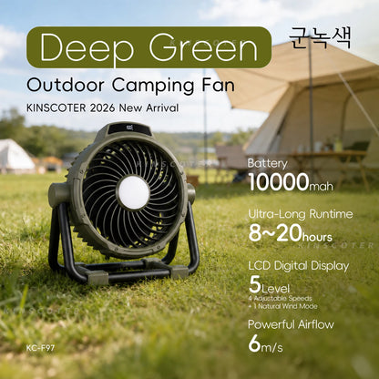 Portable 6 in 1 Outdoor Camping Fan 20000mAh Rechargeable Wireless Tent Ceiling Fan 4 Speed Adjustment LED Lighting Power Bank