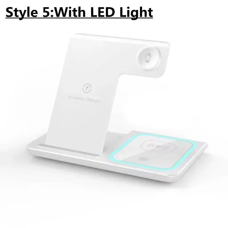 Desk Fast Wireless Charger Stand Pad Foldable Fast Charging Station Dock for iPhone 16 15 14 13 12 Pro Max Apple Watch Airpods
