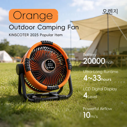 Portable 6 in 1 Outdoor Camping Fan 20000mAh Rechargeable Wireless Tent Ceiling Fan 4 Speed Adjustment LED Lighting Power Bank