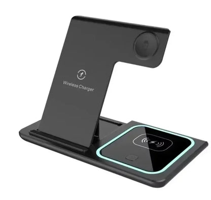 3 in 1 Wireless Charger Stand Pad Foldable Fast Charging Station Dock For iPhone 17 16 15 14 13 12 11 X 8 Apple Watch Airpods