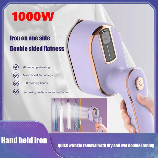Mini Steam Iron Handheld Portable Garment Steamer Dry Wet Double Clothes Fabric Ironing Machine for Home Travel Household Gadget