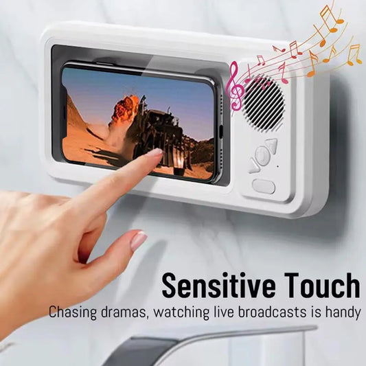 Z07 Waterproof Bluetooth Speaker Wall Mount Phone Holder For Shower Touchscreen Bathroom Box For Watching Videos