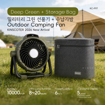 Portable 6 in 1 Outdoor Camping Fan 20000mAh Rechargeable Wireless Tent Ceiling Fan 4 Speed Adjustment LED Lighting Power Bank